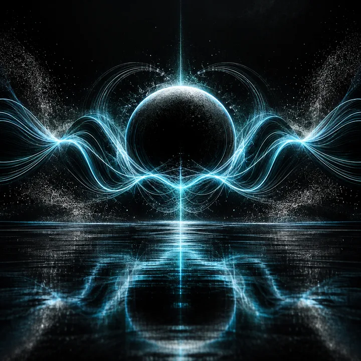 Abstract cyan light orbit